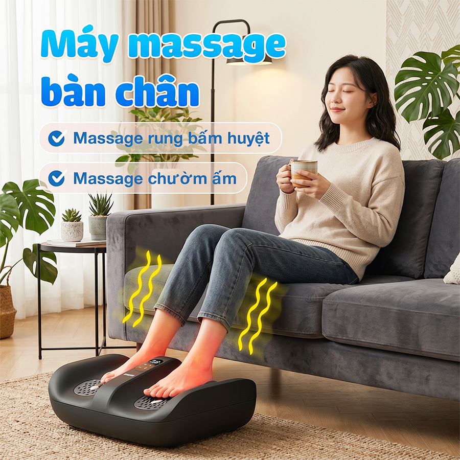 Máy massage chân và rung chân OKACHI JP-801 ( Màu đen)